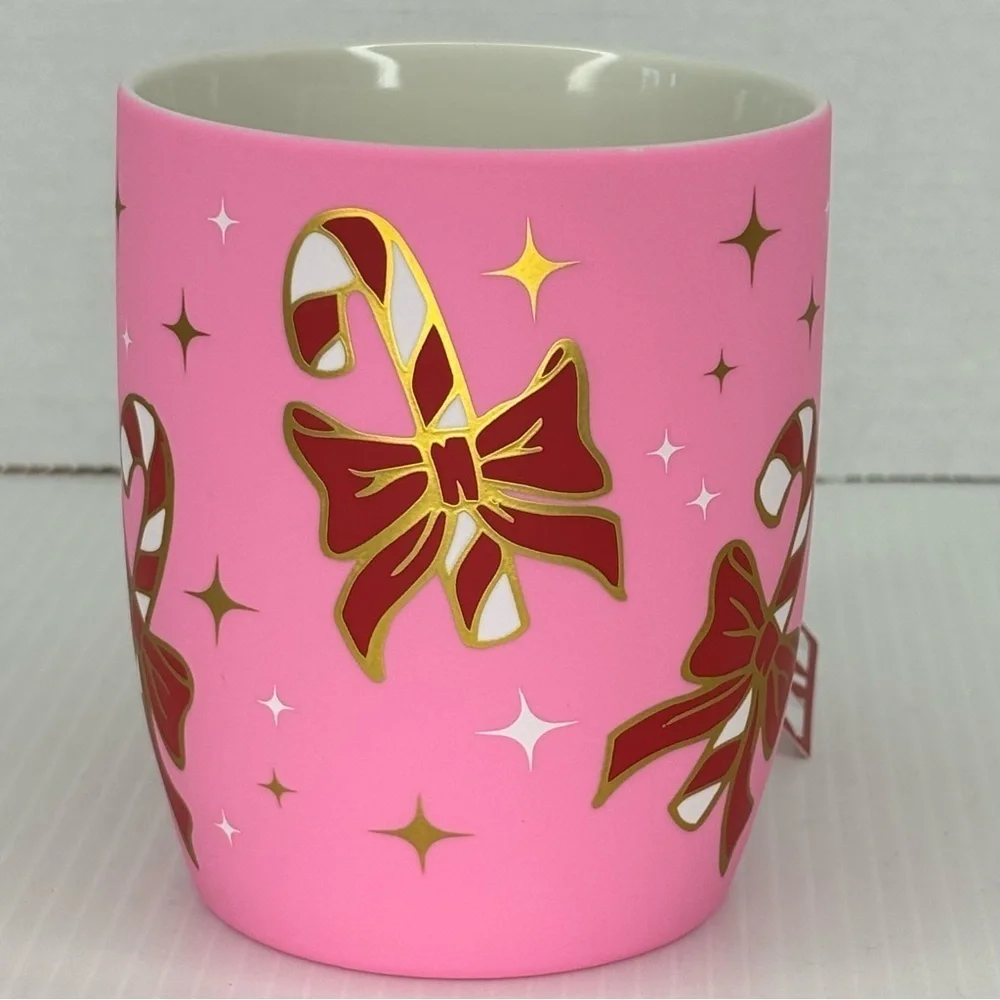 Peppermint & Pine Pink Soft Touch Candy Cane Mug NEW